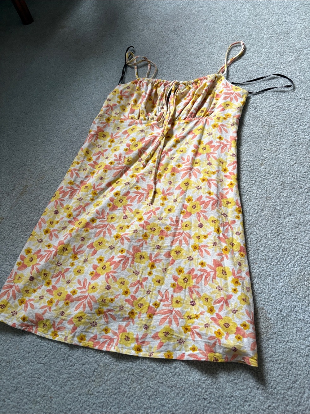 Forever 21 Yellow & Peach Floral Slip Dress